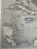 West India Islands Caribbean Cuba Bahamas Leeward 1848 Chambers engraved map