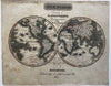 World in hemispheres 1817 Arrowsmith & Hall uncommon engraved hand color map