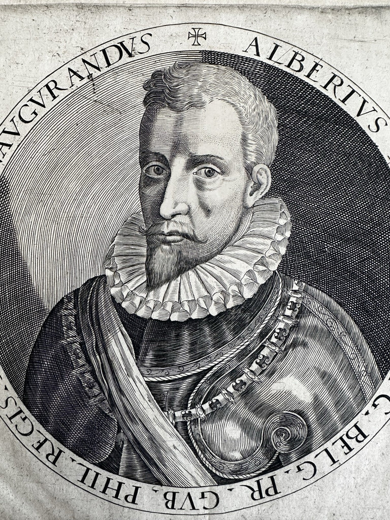 Albert VII Archduke Austria 1597 scarce early nice copper engraved portrait