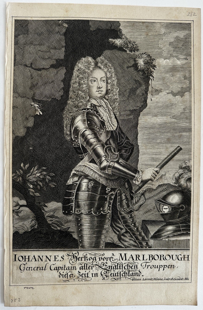 John Churchill Duke Marlborough 1670’s scarce copper engraved portrait