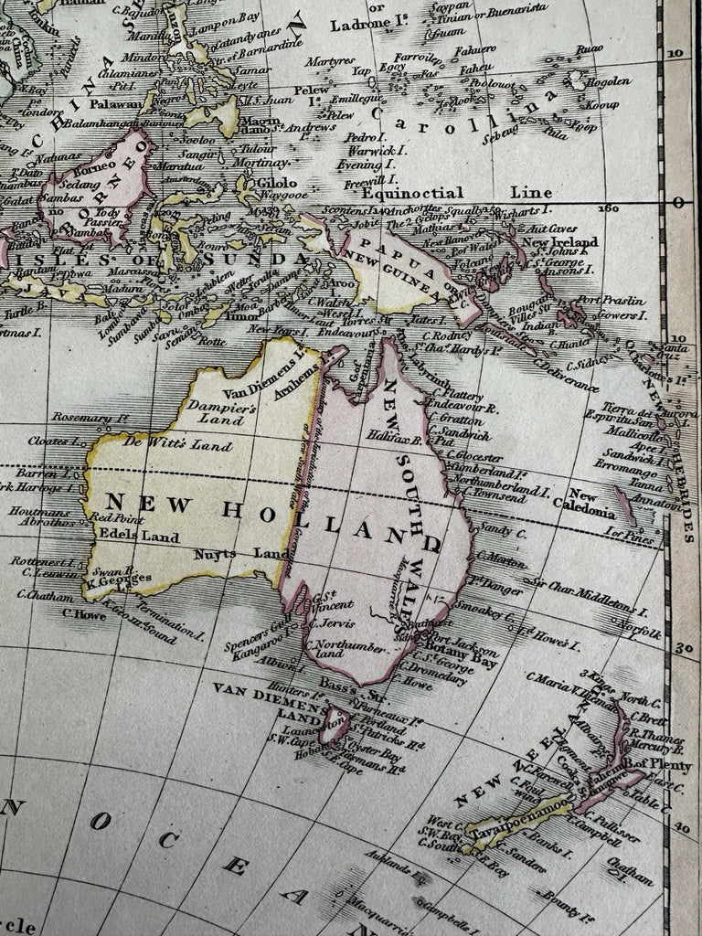 Asia New Holland India Hindustan China Corea 1820 C. Smith scarce lovely map