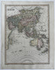 Asia New Holland India Hindustan China Corea 1820 C. Smith scarce lovely map