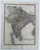 India Hindoostan 1820 C. Smith scarce lovely hand colored engraved map
