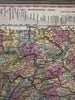 Pennsylvania state canal routes early RR 1850-5 Cowperthwait beautiful old map