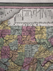 Pennsylvania state canal routes early RR 1850-5 Cowperthwait beautiful old map