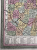 Pennsylvania state canal routes early RR 1850-5 Cowperthwait beautiful old map