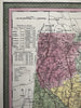 Connecticut state early RR lines 1850-5 Cowperthwait beautiful old color map