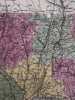 Connecticut state early RR lines 1850-5 Cowperthwait beautiful old color map