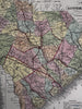 South Carolina state canals early roads 1855 Cowperthwait beautiful color map