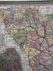 South Carolina state canals early roads 1855 Cowperthwait beautiful color map