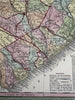 South Carolina state canals early roads 1855 Cowperthwait beautiful color map