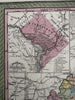 Virginia state stage coach roads shown RR lines 1855 Cowperthwait lovely map