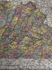 Virginia state stage coach roads shown RR lines 1855 Cowperthwait lovely map