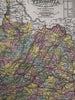 Virginia state stage coach roads shown RR lines 1855 Cowperthwait lovely map