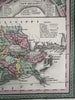 Louisiana state w/ New Orleans city plan 1855 Cowperthwait lovely hand color map