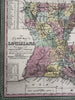 Louisiana state w/ New Orleans city plan 1855 Cowperthwait lovely hand color map