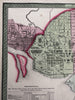 Washington, D.C. city plan names hotels & African churches 1855 Cowperthwait map