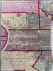 Philadelphia city plan hotels public buildings churches 1855 Cowperthwait map