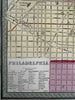 Philadelphia city plan hotels public buildings churches 1855 Cowperthwait map