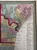Philadelphia city plan hotels public buildings churches 1855 Cowperthwait map