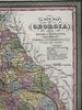 Georgia state early RR lines canals 1850-5 Cowperthwait hand colored map