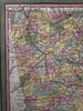 Georgia state early RR lines canals 1850-5 Cowperthwait hand colored map