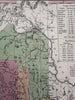 Maine state early RR lines canals 1850-5 Cowperthwait hand colored map