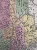 Maine state early RR lines canals 1850-5 Cowperthwait hand colored map