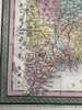 Maine state early RR lines canals 1850-5 Cowperthwait hand colored map