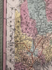 Maine state early RR lines canals 1850-5 Cowperthwait hand colored map