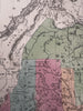 Maine state early RR lines canals 1850-5 Cowperthwait hand colored map