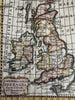 British Isles Ireland England Isles 1788 rare Italian hand colored miniature map