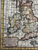 British Isles Ireland England Isles 1788 rare Italian hand colored miniature map