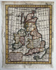 British Isles Ireland England Isles 1788 rare Italian hand colored miniature map