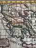 Greece Greek Isles Aegean sea 1788 rare Italian hand colored miniature map