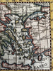 Greece Greek Isles Aegean sea 1788 rare Italian hand colored miniature map