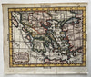 Greece Greek Isles Aegean sea 1788 rare Italian hand colored miniature map