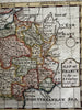 France c.1740-60 Cowley charming scarce miniature engraved hand colored map