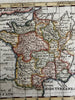France c.1740-60 Cowley charming scarce miniature engraved hand colored map