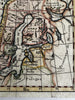 Scandinavia Norway Sweden Denmark 1744 Faure engraved hand color miniature map