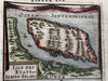 Staten Island Argentina Mauritius 1683 Mallet charming engraved hand color map