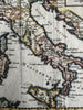 Italy Italia Italie 1750 Vaugondy engraved hand colored miniature map