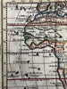 Africa continent 1744 Faure scarce engraved hand colored miniature map