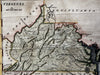 Virginia state 1796 Thomas & Andrews rare engraved hand color map