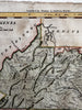 Virginia state 1796 Thomas & Andrews rare engraved hand color map
