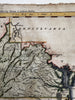 Virginia state 1796 Thomas & Andrews rare engraved hand color map