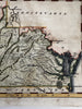 Virginia state 1796 Thomas & Andrews rare engraved hand color map