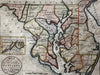 Maryland & Delaware states 1796 Thomas & Andrews rare Doolittle hand color map