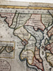 Maryland & Delaware states 1796 Thomas & Andrews rare Doolittle hand color map