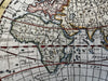 World in spheres California as island & unknown Australia 1744 Senex rare map